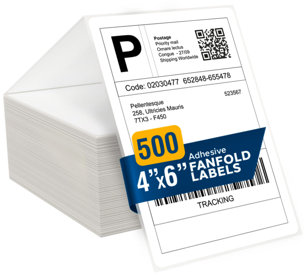 500 4x6 Fanfold Thermal Labels
