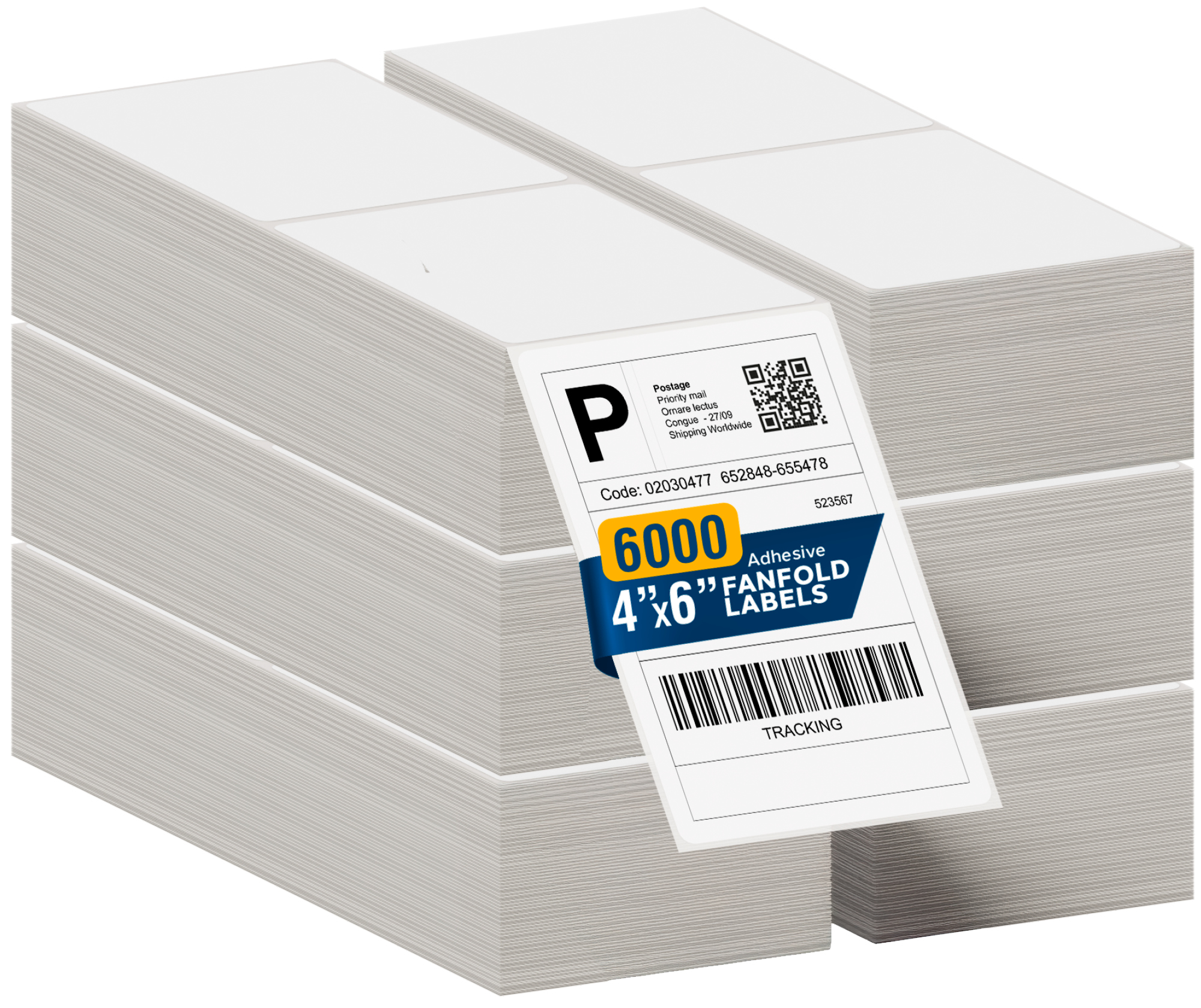 6000 4x6 Fanfold Thermal Labels